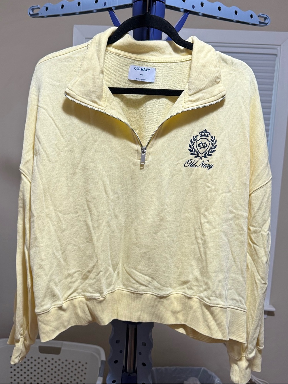 Old Navy Size XXL Women's Yellow Half-Zip Pullover Sweatshirt